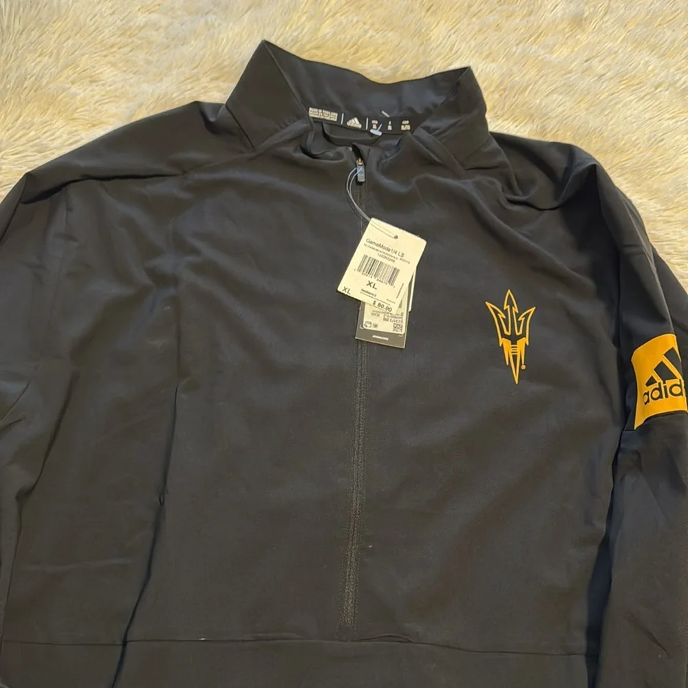 Adidas Arizona State GameMode Windbreaker Jacket Black 1/2 Zip XL NWT - Picture 3 of 13